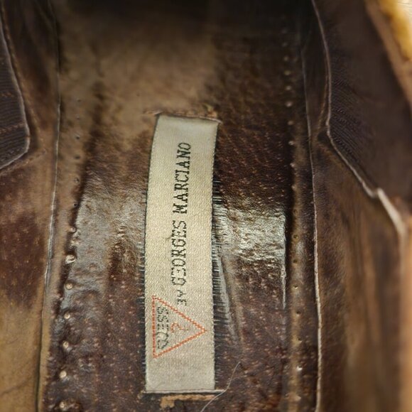 Vintage Guess by Georges Marciano Leather Western Cowgirl Bootie Loafers SZ 7.5 - Picture 6 of 7